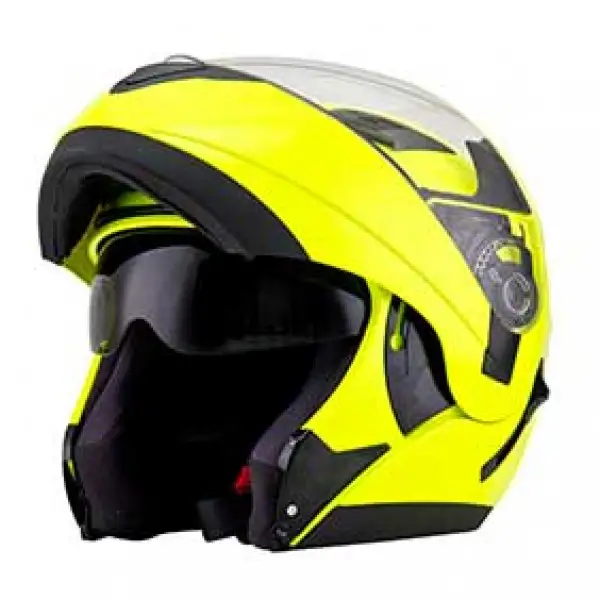 Casco modulare KYT Convair Plain giallo fluo