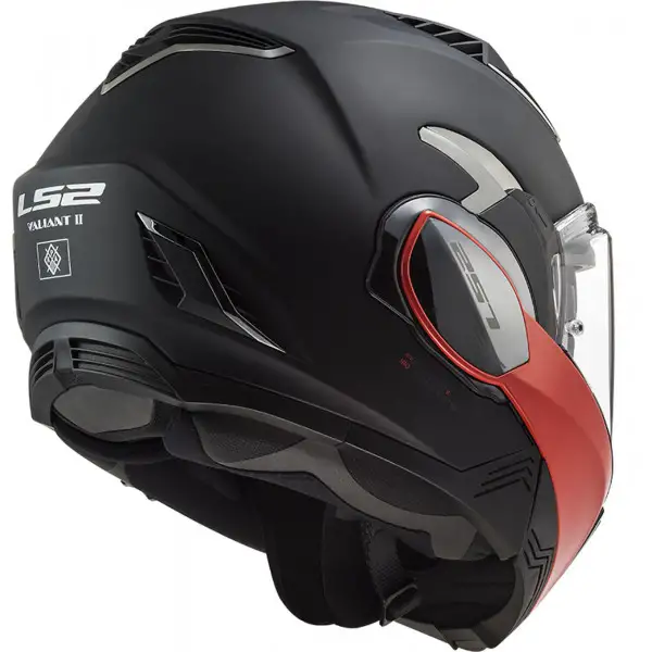 Casco modulare LS2 FF900 VALIANT II HAMMER con mentoniera ribaltabile Nero opaco Rosso