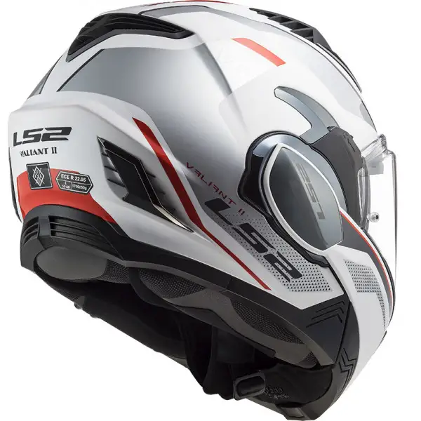 Casco modulare LS2 FF900 VALIANT II HUB con mentoniera ribaltabile Bianco Argento