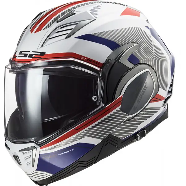 Casco modulare LS2 FF900 VALIANT II REVO con mentoniera ribaltabile Bianco Rosso Blu