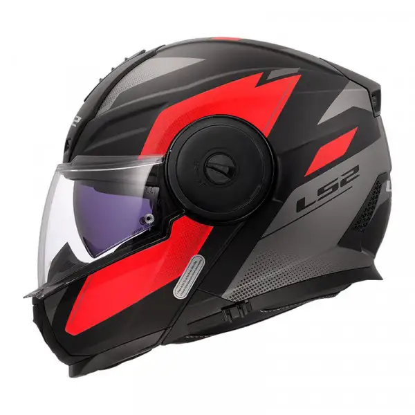 casco modulare LS2 FF902 Strobe 2 Duria nero rosso opaco