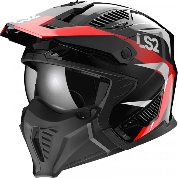 Casco modulare LS2 OF606 DRIFTER TRIALITY Rosso ECE 22-06