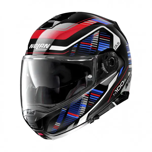 Casco modulare Nolan N100-5 PLUS STARBOARD Nero Rosso Blu