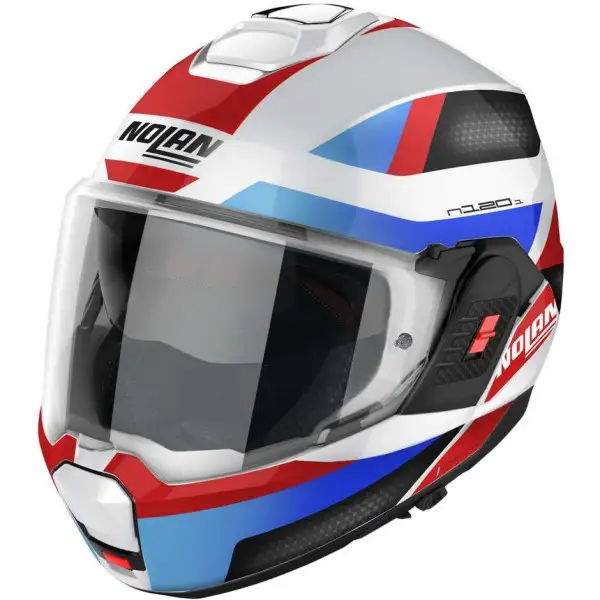 Casco Modulare Nolan N120-1 SUBWAY N-COM Blu Rosso Nero