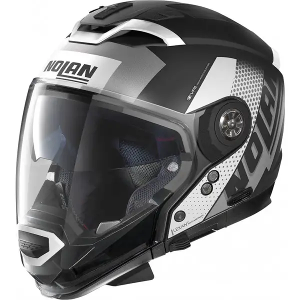 Casco modulare Nolan N70-2 GT CELERES N-COM Nero Bianco Grigio opaco