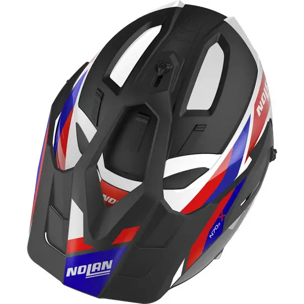 Casco modulare Nolan N70-2 X GRANDES ALPES N-COM Bianco Nero Blu Rosso