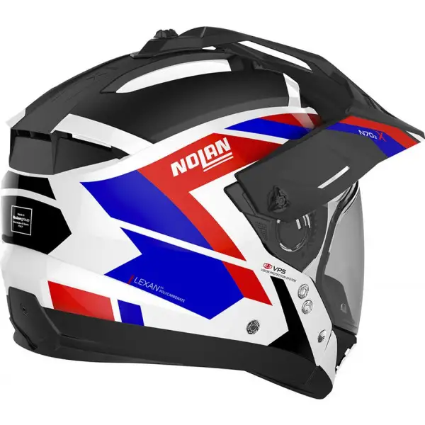 Casco modulare Nolan N70-2 X GRANDES ALPES N-COM Bianco Nero Blu Rosso