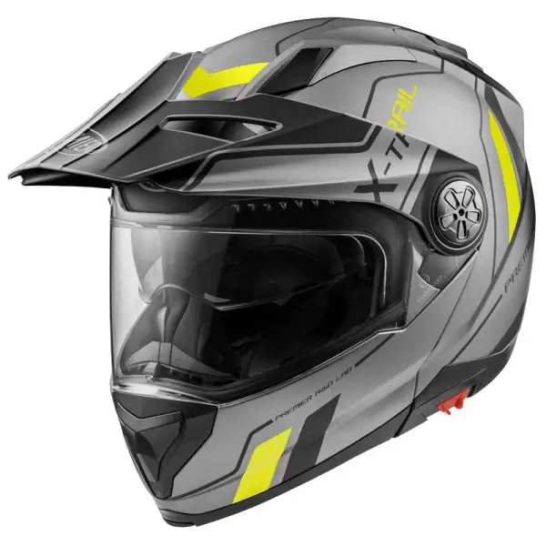 Casco modulare Premier XTRAIL XTY BM Grighio Nero Giallo Fluo Opaco