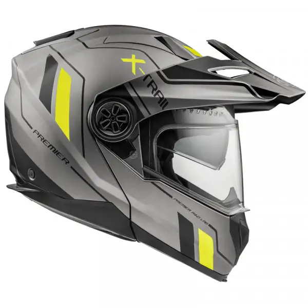 Casco modulare Premier XTRAIL XTY BM Grighio Nero Giallo Fluo Opaco