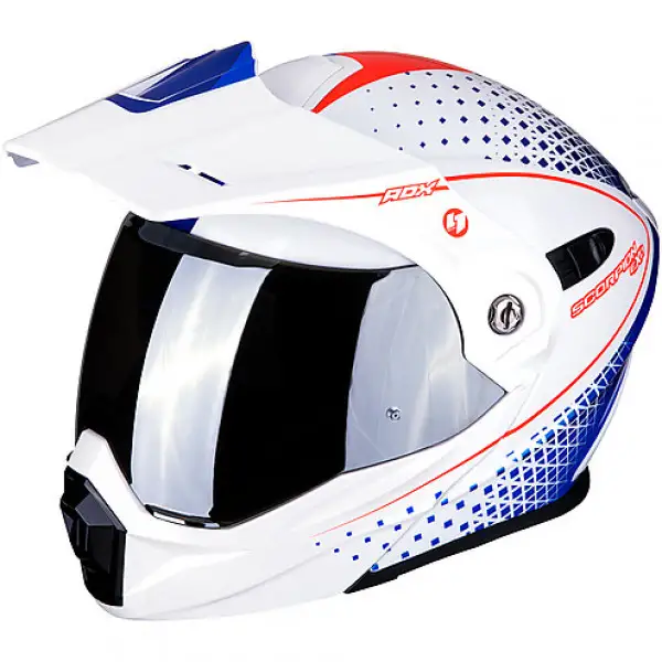 Casco modulare Scorpion ADX 1 HORIZON Bianco Perla Rosso Blu