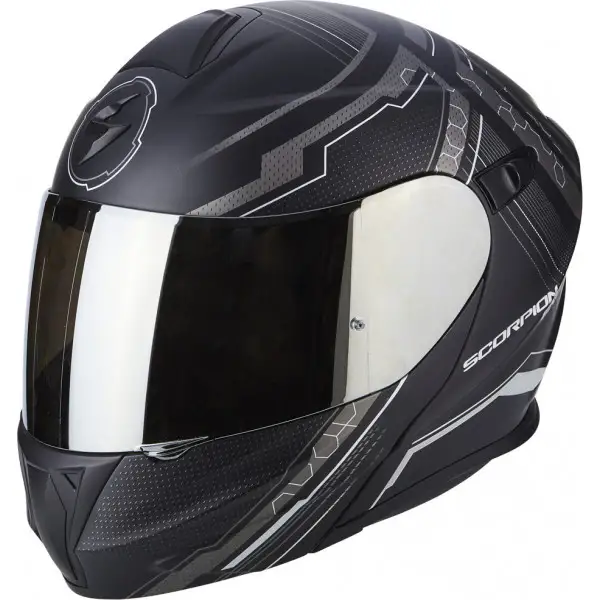 Casco modulare Scorpion EXO 920 SATELLITE Nero Opaco Argento