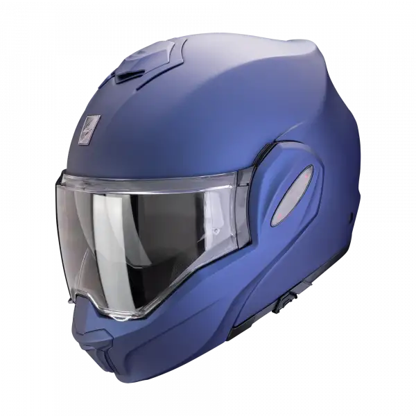Casco modulare Scorpion EXO TECH EVO PRO SOLID in fibra Blu metal opaco