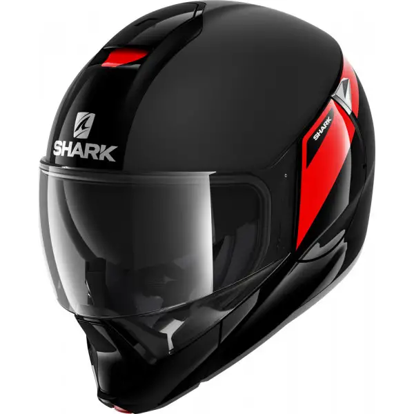 Casco modulare Shark EVOJET KARONN Nero Opaco Rosso Nero