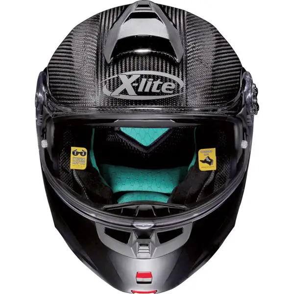 Casco modulare X-Lite X-1004 Ultra Carbon CHARISMATIC N-COM in fibra Nero Carbon Giallo fluo