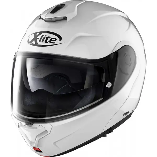 Casco modulare X-Lite X-1005 ELEGANCE N-COM in fibra Bianco Metallizzato