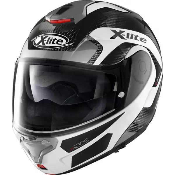 Casco modulare X-LITE X-1005 ULTRA CARBON FIERY N-COM Nero Carbon Bianco