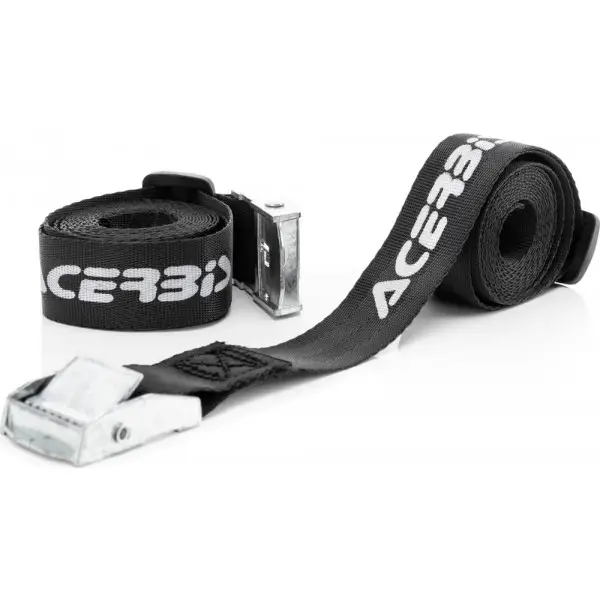 Coppia di cinghie Acerbis TENAY BELT con fibbia metallica Nero