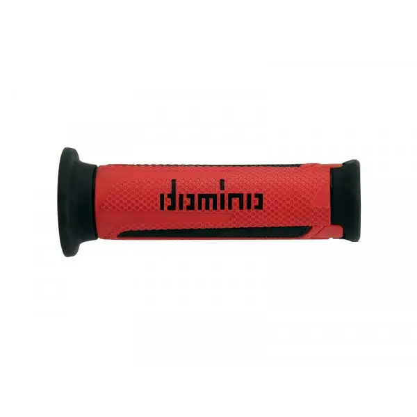 Coppia manopole stradali Domino Touring 22-26mm Rosso Nero
