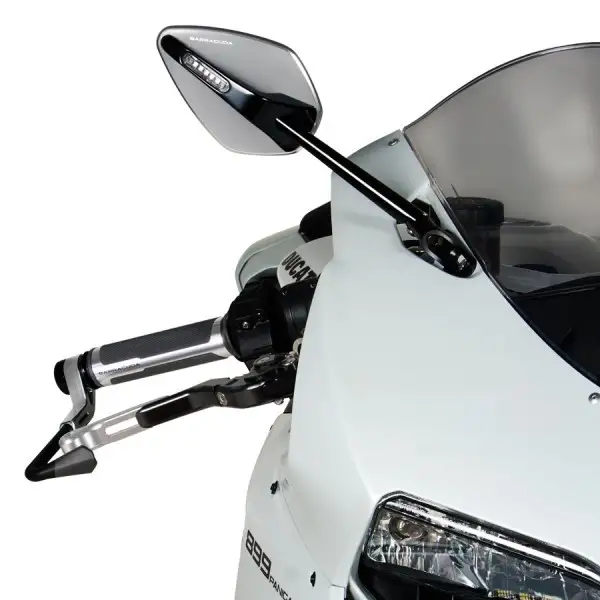 Coppia specchi retrovisori omologati Barracuda SKIN-XR INDICATOR con frecce integrate Nero