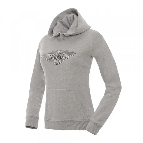 Felpa donna Tucano Urbano Chicabal con cappuccio grigio