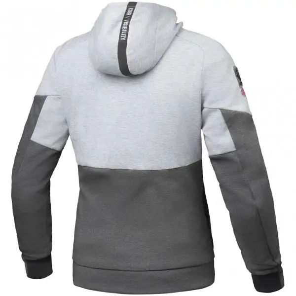 Felpa moto donna Ixon TOUCHDOWN L Grigio Argento Rosa