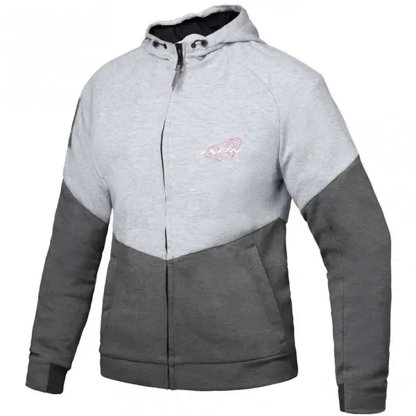 Felpa moto donna Ixon TOUCHDOWN L Grigio Argento Rosa