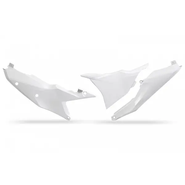 Fiancatine laterali UFO con cop. scatola filtro lato sinistro per KTM Bianco