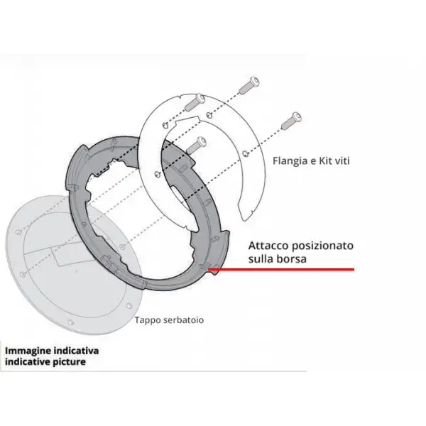 Flangia per borse serbatoio Givi BF53