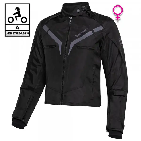 Kit Gamma Lady CE Nero - Giacca moto donna certificata Befast + Pantaloni moto donna certificati Befast