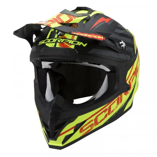 Casco cross Scorpion VX 15 EVO Air Gamma Nero opaco Giallo