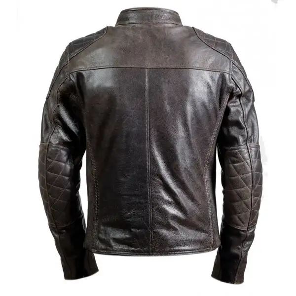 Giacca moto pelle Carburo Aradia Marrone