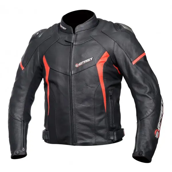 Giacca moto pelle racing Befast FastRide Nero Arancio