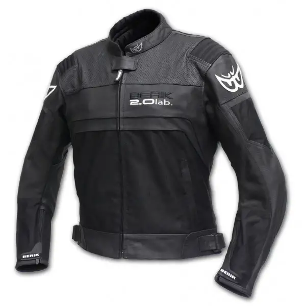 Giacca moto pelle racing Berik LJ10641 Nero