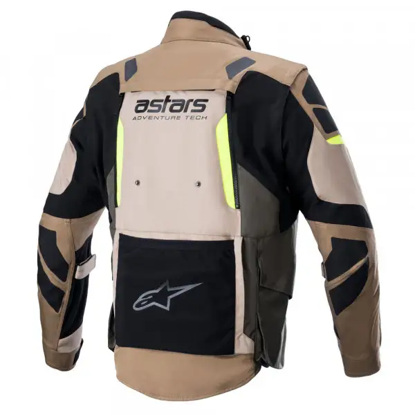 Giacca moto Alpinestars HALO DRYSTAR Verde 3 strati kaki scuro Sabbia Giallo Fluo