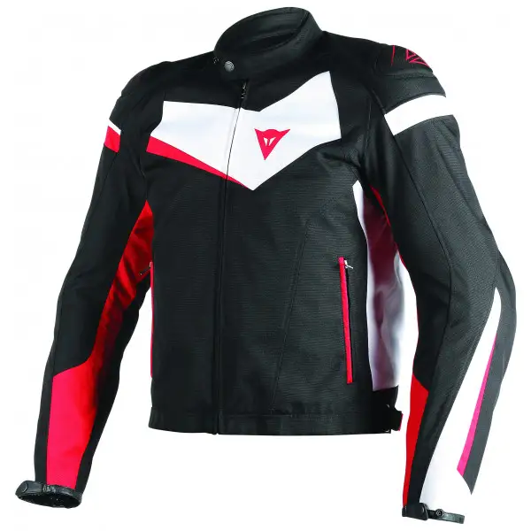 Giacca moto Dainese Veloster Tex nero bianco rosso