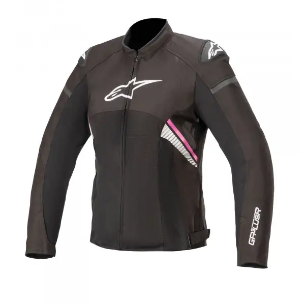 Giacca moto donna estiva Alpinestars STELLA T-GP PLUS R V3 AIR Nero Bianco Fucsia