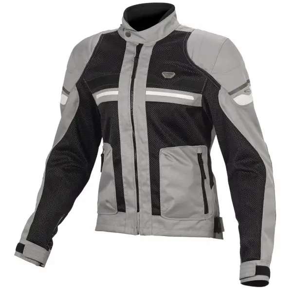 Giacca moto donna estiva Macna Rush grigio nero