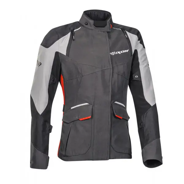 Giacca moto donna Ixon BALDER LADY 3 strati Nero Grigio Rosso