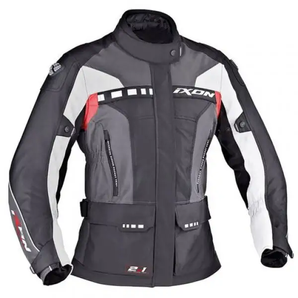 Giacca moto donna Ixon Corsica lady Nero Grigio Rosso