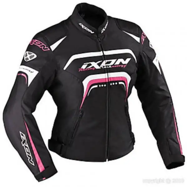 Giacca moto donna Ixon Lover Nero Bianco Fucsia