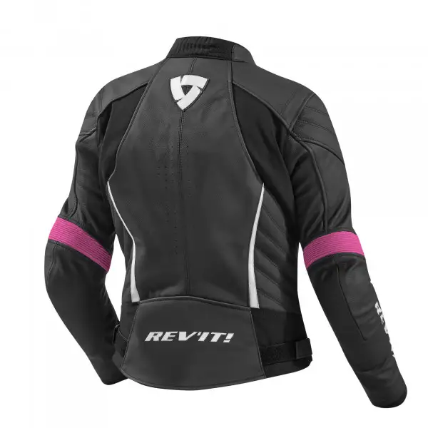 Giacca moto donna pelle Rev'it Xena Ladies nera fuxia