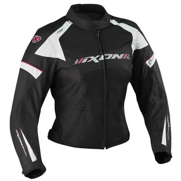 Giacca moto estiva donna Ixon Sierra Nero Bianco Fucsia