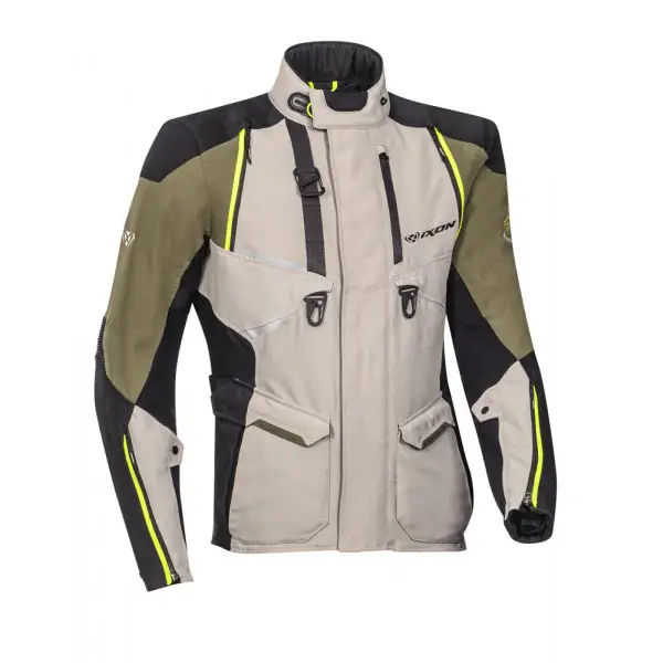 Giacca moto Ixon EDDAS 3 strati Grigio Kaki Nero
