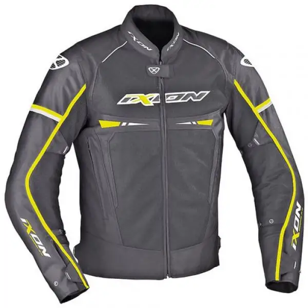 Giacca moto Ixon PITRACE Nero Bianco Giallo fluo