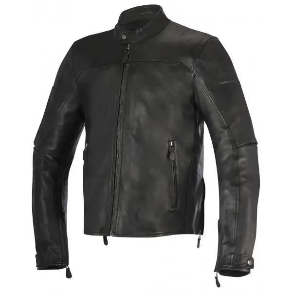 Giacca moto pelle Alpinestars Brera nera