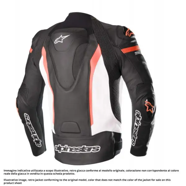 Giacca moto pelle Alpinestars MISSILE TECH AIR COMPATIBILE Nero Bianco Rosso