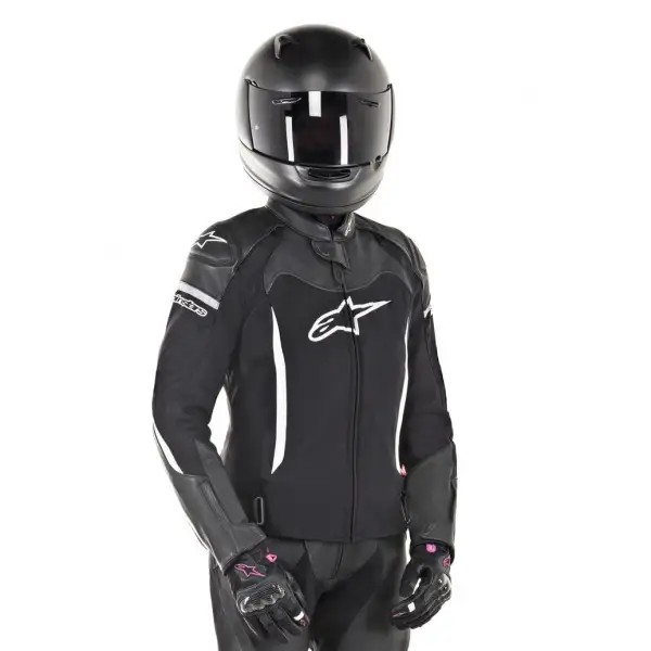 Giacca moto pelle donna Alpinestars STELLA SP X nero bianco