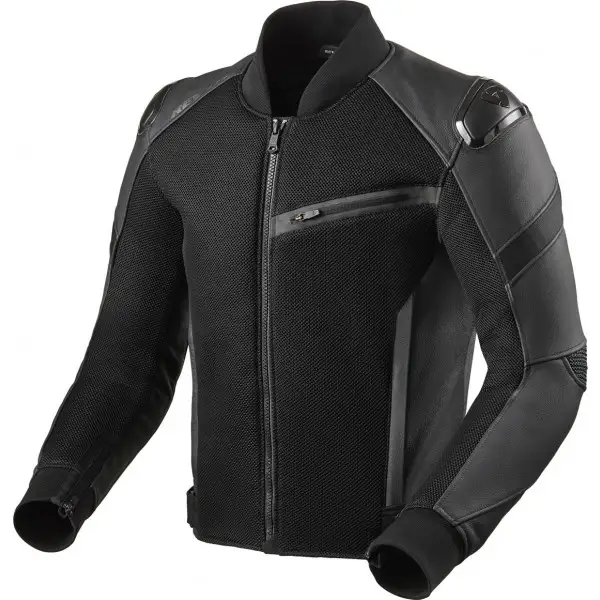 Giacca moto pelle e tessuto estiva Rev'it Target Air Nero