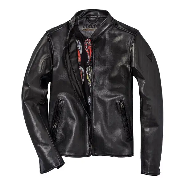 Giacca moto pelle estiva Dainese72 NERA72 traforata Nero