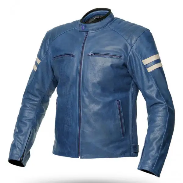 Giacca moto pelle estiva Spyke MILANO 2.0 Blu